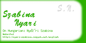 szabina nyari business card